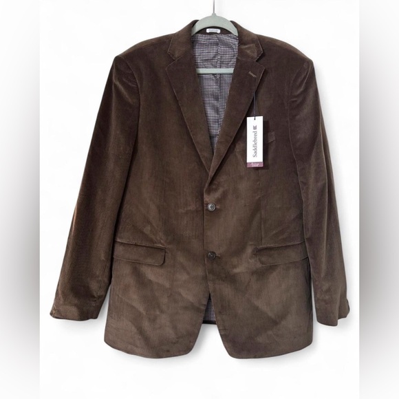 NWT Saddlebred Heritage Corduroy Blazer 42R Brown 100% Cotton $140 MSRP